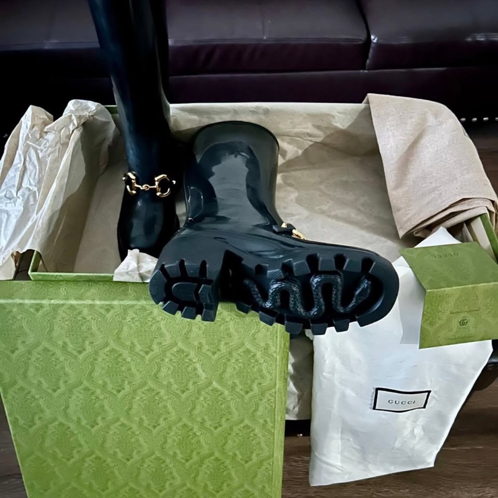 Luxe in the Rain - Gucci Rain Boots